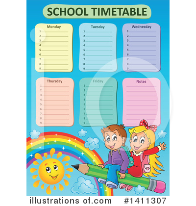 Royalty-Free (RF) School Time Table Clipart Illustration by visekart - Stock Sample #1411307