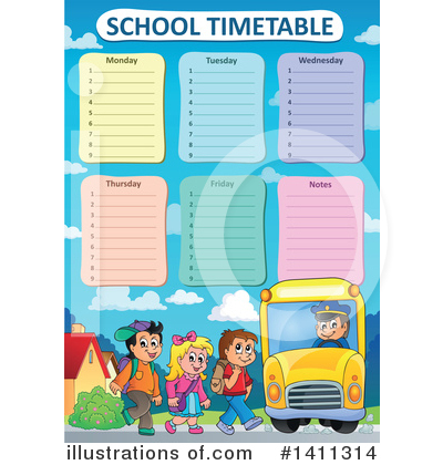 Royalty-Free (RF) School Time Table Clipart Illustration by visekart - Stock Sample #1411314