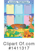 School Time Table Clipart #1411317 by visekart