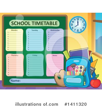 Royalty-Free (RF) School Time Table Clipart Illustration by visekart - Stock Sample #1411320