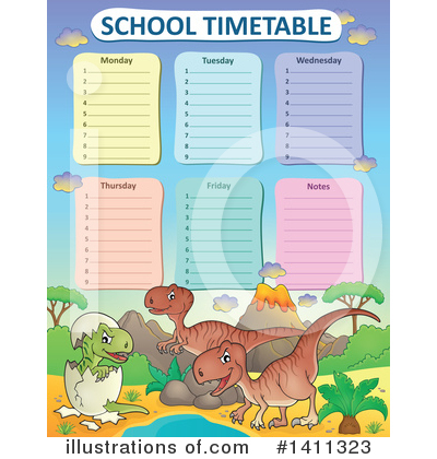 Royalty-Free (RF) School Time Table Clipart Illustration by visekart - Stock Sample #1411323