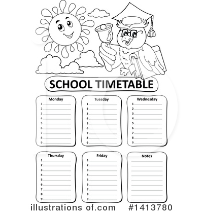 Royalty-Free (RF) School Time Table Clipart Illustration by visekart - Stock Sample #1413780