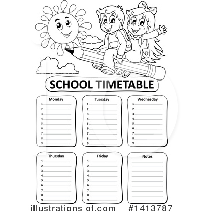 Royalty-Free (RF) School Time Table Clipart Illustration by visekart - Stock Sample #1413787