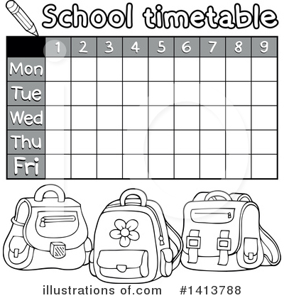Royalty-Free (RF) School Time Table Clipart Illustration by visekart - Stock Sample #1413788