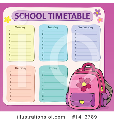 Royalty-Free (RF) School Time Table Clipart Illustration by visekart - Stock Sample #1413789