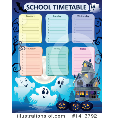 Royalty-Free (RF) School Time Table Clipart Illustration by visekart - Stock Sample #1413792