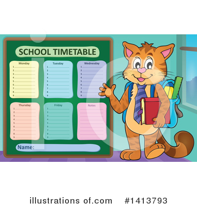 Royalty-Free (RF) School Time Table Clipart Illustration by visekart - Stock Sample #1413793