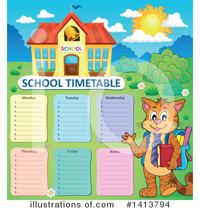 Royalty-Free (RF) School Time Table Clipart Illustration by visekart - Stock Sample #1413794