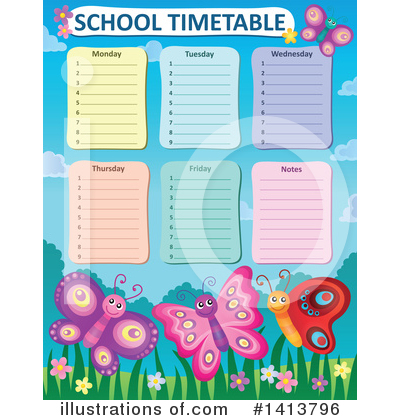 Royalty-Free (RF) School Time Table Clipart Illustration by visekart - Stock Sample #1413796