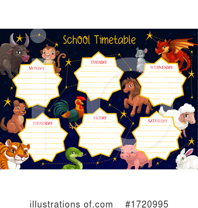 School Timetable Clipart #1720995 by Vector Tradition SM