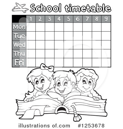 Royalty-Free (RF) School Timetable Clipart Illustration by visekart - Stock Sample #1253678