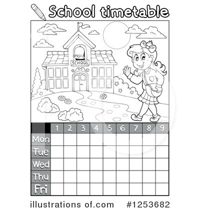 School Timetable Clipart #1253682 by visekart