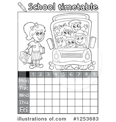 Royalty-Free (RF) School Timetable Clipart Illustration by visekart - Stock Sample #1253683
