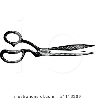 Royalty-Free (RF) Scissors Clipart Illustration by Prawny Vintage - Stock Sample #1113309