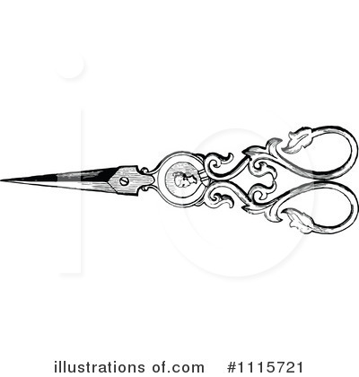 Royalty-Free (RF) Scissors Clipart Illustration by Prawny Vintage - Stock Sample #1115721