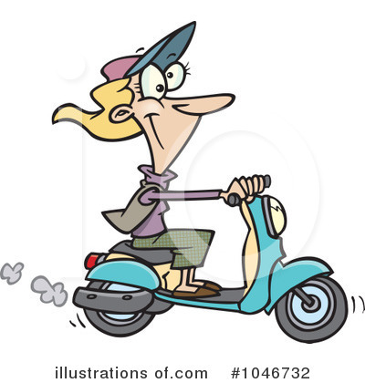 Royalty-Free (RF) Scooter Clipart Illustration by toonaday - Stock Sample #1046732