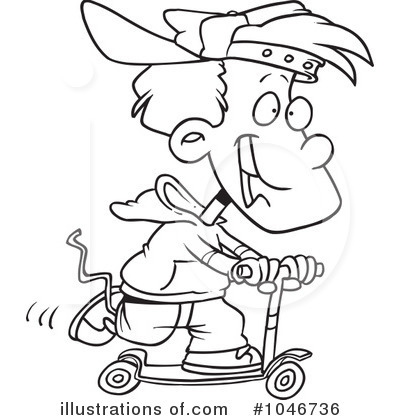 Royalty-Free (RF) Scooter Clipart Illustration by toonaday - Stock Sample #1046736