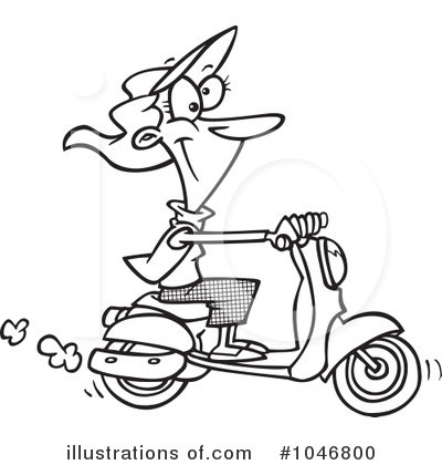 Royalty-Free (RF) Scooter Clipart Illustration by toonaday - Stock Sample #1046800