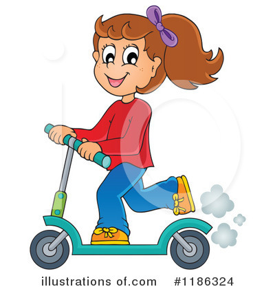 Royalty-Free (RF) Scooter Clipart Illustration by visekart - Stock Sample #1186324