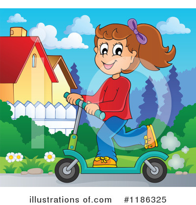 Royalty-Free (RF) Scooter Clipart Illustration by visekart - Stock Sample #1186325