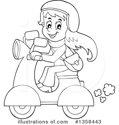 Royalty-Free (RF) Scooter Clipart Illustration by visekart - Stock Sample #1358443
