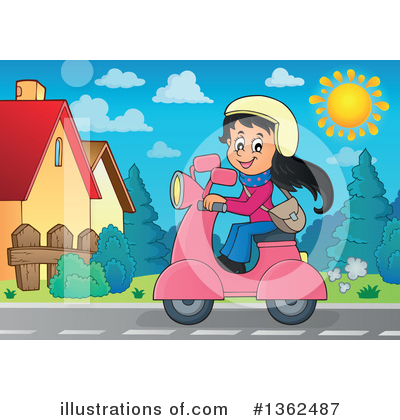 Royalty-Free (RF) Scooter Clipart Illustration by visekart - Stock Sample #1362487
