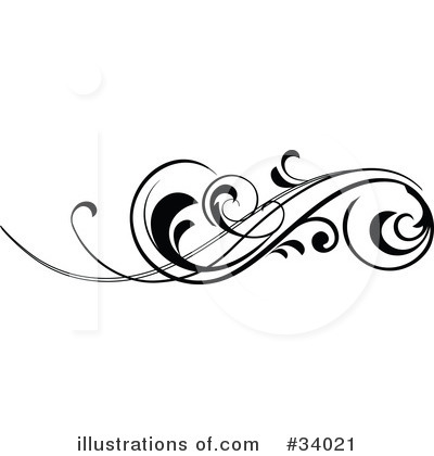 Floral Scroll Clipart #34021 by OnFocusMedia