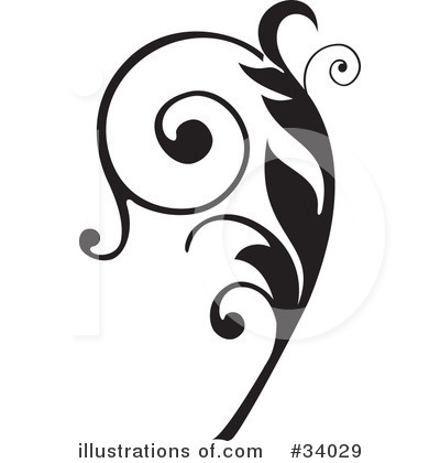 Floral Scroll Clipart #34029 by OnFocusMedia