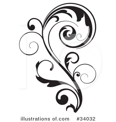 Floral Scrolls Clipart #34032 by OnFocusMedia