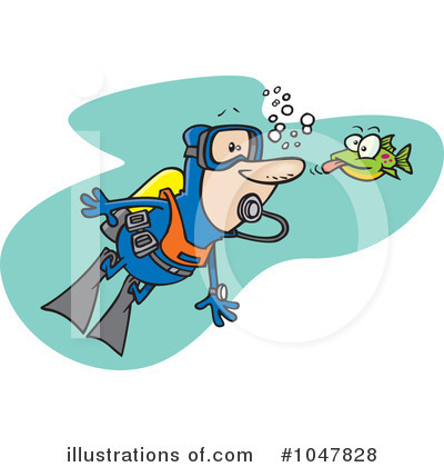 Royalty-Free (RF) Scuba Clipart Illustration by toonaday - Stock Sample #1047828