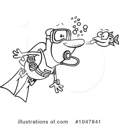 Scuba Diver Clipart #1047841 by toonaday