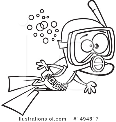Royalty-Free (RF) Scuba Clipart Illustration by toonaday - Stock Sample #1494817