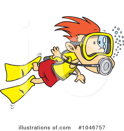 Royalty-Free (RF) Scuba Diver Clipart Illustration by toonaday - Stock Sample #1046757