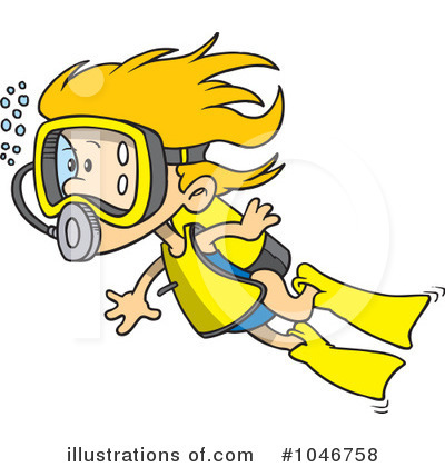 Royalty-Free (RF) Scuba Diver Clipart Illustration by toonaday - Stock Sample #1046758