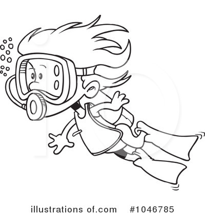 Royalty-Free (RF) Scuba Diver Clipart Illustration by toonaday - Stock Sample #1046785