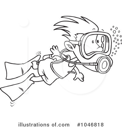 Royalty-Free (RF) Scuba Diver Clipart Illustration by toonaday - Stock Sample #1046818