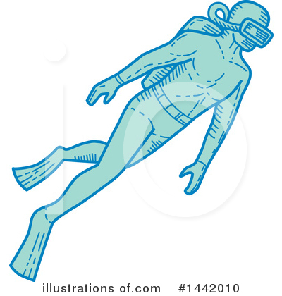 Scuba Diver Clipart #1442010 by patrimonio