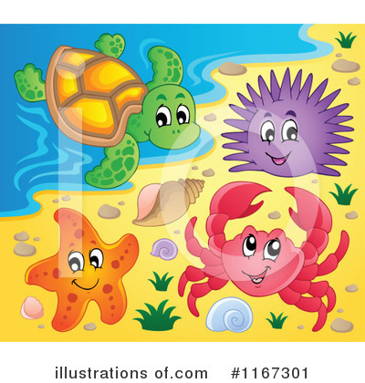 Royalty-Free (RF) Sea Life Clipart Illustration by visekart - Stock Sample #1167301