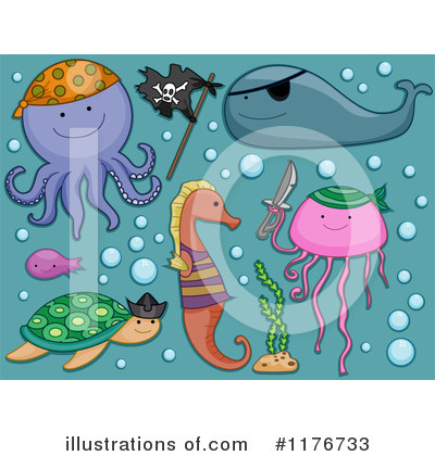 Royalty-Free (RF) Sea Life Clipart Illustration by BNP Design Studio - Stock Sample #1176733