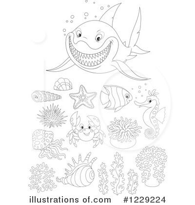 Royalty-Free (RF) Sea Life Clipart Illustration by Alex Bannykh - Stock Sample #1229224