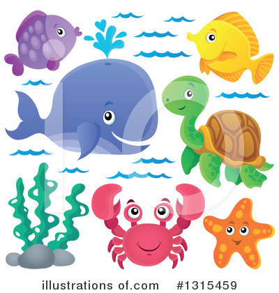 Royalty-Free (RF) Sea Life Clipart Illustration by visekart - Stock Sample #1315459