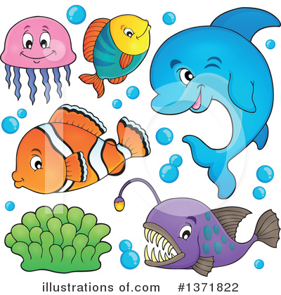 Royalty-Free (RF) Sea Life Clipart Illustration by visekart - Stock Sample #1371822