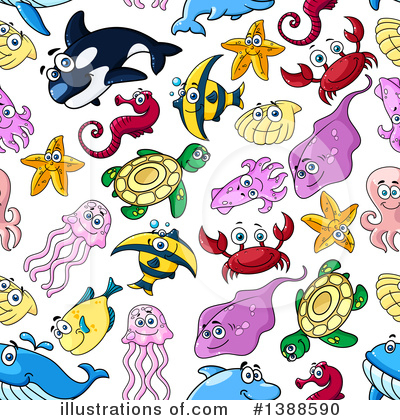 Royalty-Free (RF) Sea Life Clipart Illustration by Vector Tradition SM - Stock Sample #1388590