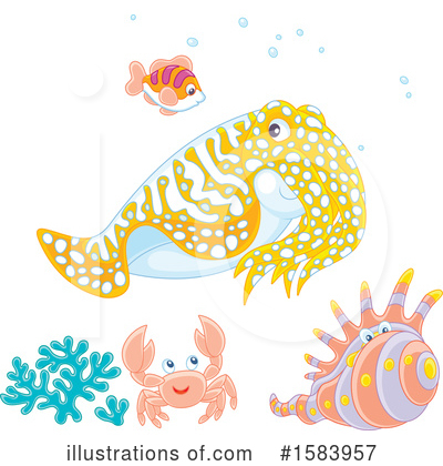 Royalty-Free (RF) Sea Life Clipart Illustration by Alex Bannykh - Stock Sample #1583957