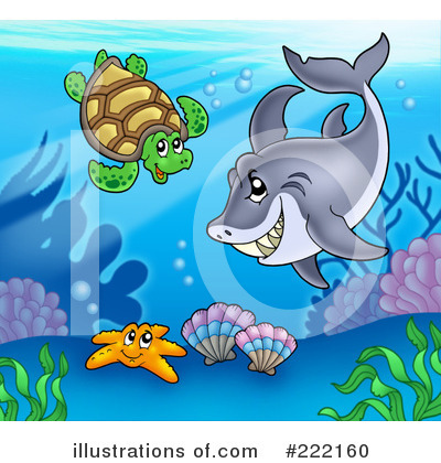 Royalty-Free (RF) Sea Life Clipart Illustration by visekart - Stock Sample #222160