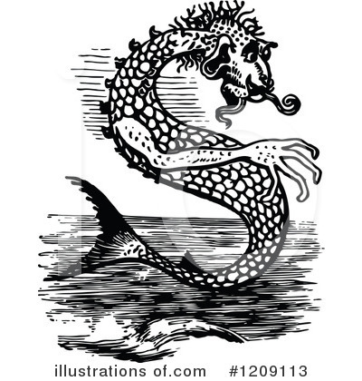 Royalty-Free (RF) Sea Monster Clipart Illustration by Prawny Vintage - Stock Sample #1209113