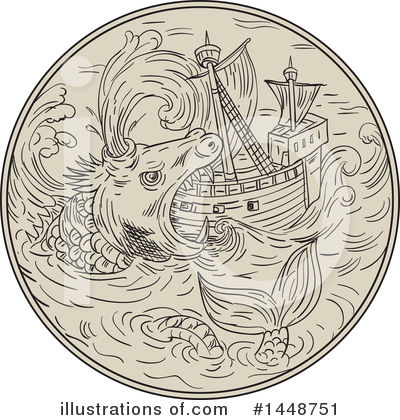 Sea Monster Clipart #1448751 by patrimonio