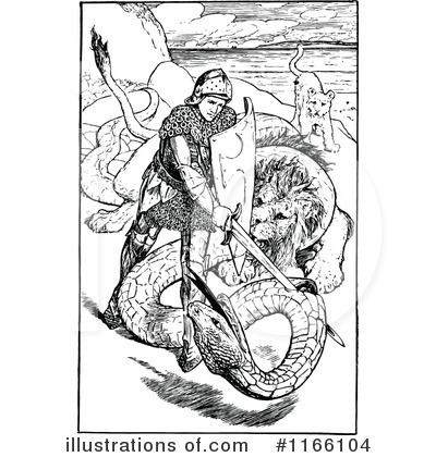 Royalty-Free (RF) Sea Serpent Clipart Illustration by Prawny Vintage - Stock Sample #1166104