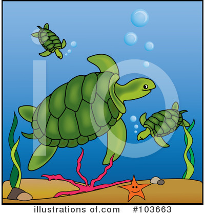 Royalty-Free (RF) Sea Turtle Clipart Illustration by Pams Clipart - Stock Sample #103663
