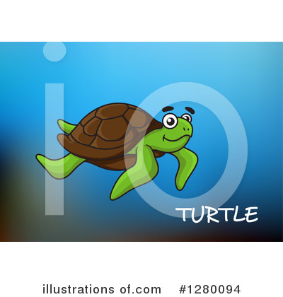 Royalty-Free (RF) Sea Turtle Clipart Illustration by Vector Tradition SM - Stock Sample #1280094